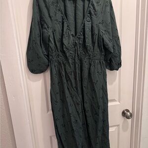 Universal Thread Green Smocked Sundress with Bishop Sleeves